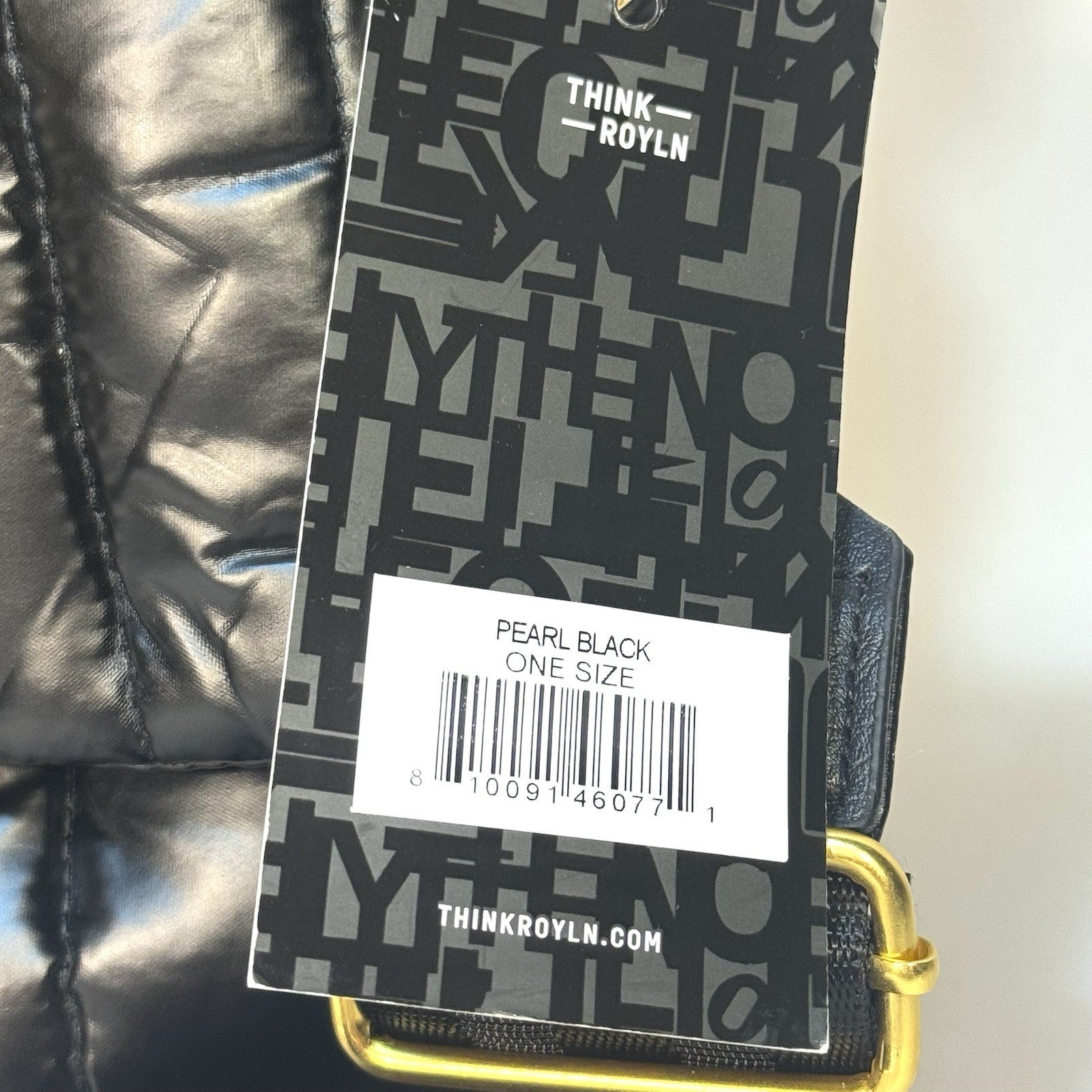 THINK ROYLN Bar Quilted Shoulder Crossbody Bag Pearl Black (MSRP $168)