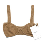 KHAITE Womens Eda Cashmere Knit Bralette Top Camel Tan Beige (MSRP $540)