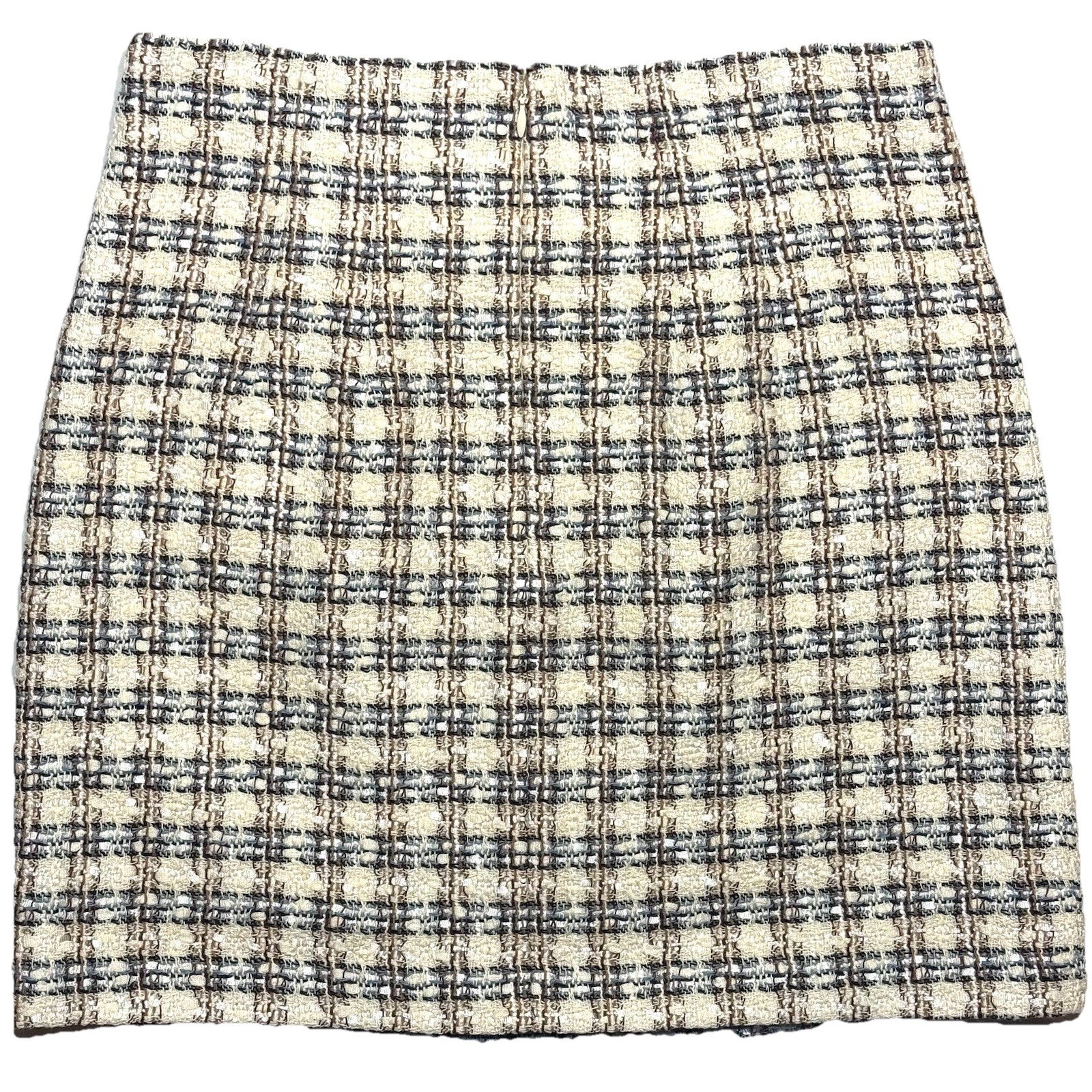 VERONICA BEARD Womens Roman Check Tweed Mini Skirt Ivory White 4 (MSRP $378)