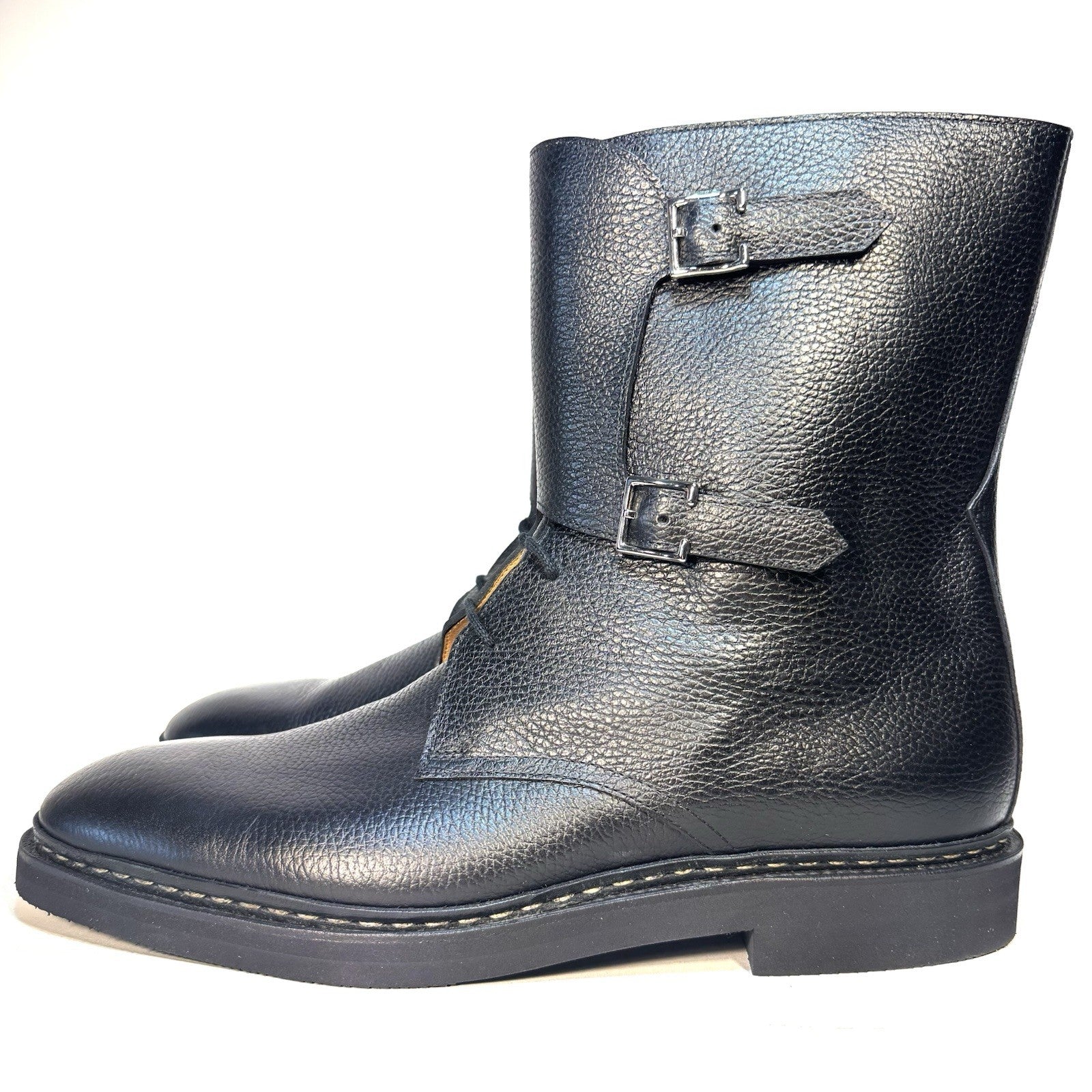 JOHN LOBB Mens Wick Ox Grain Leather Boots Black 12 (MSRP $2,620)
