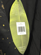 FARM RIO Womens Golden Foliage Puffy Sleeve Wrap Mini Dress Black L (MSRP $298)