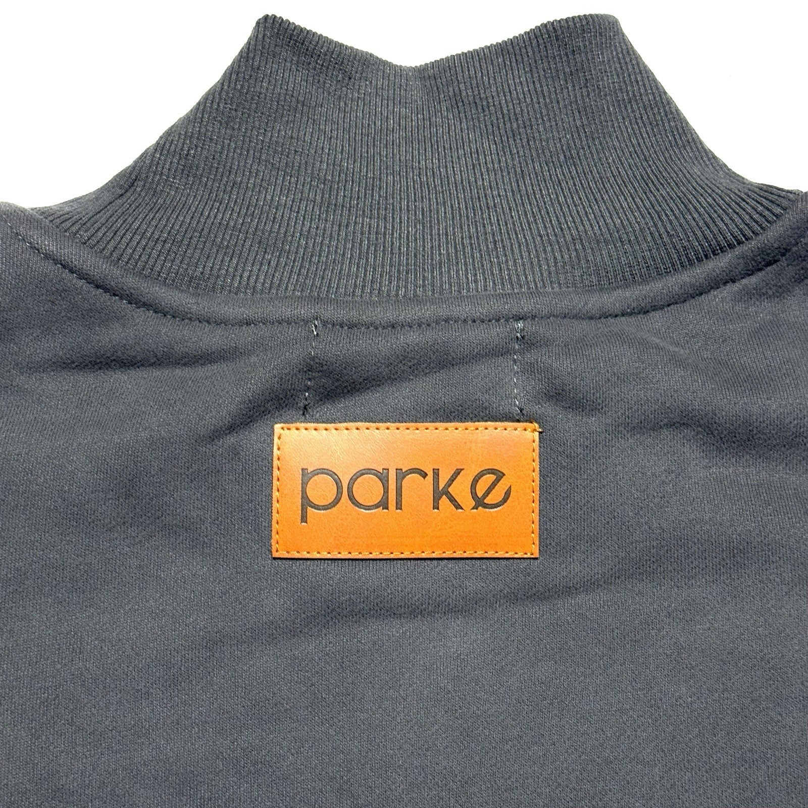 PARKE Womens Classic Heritage Mockneck Sweatshirt Dark Grey L/XL