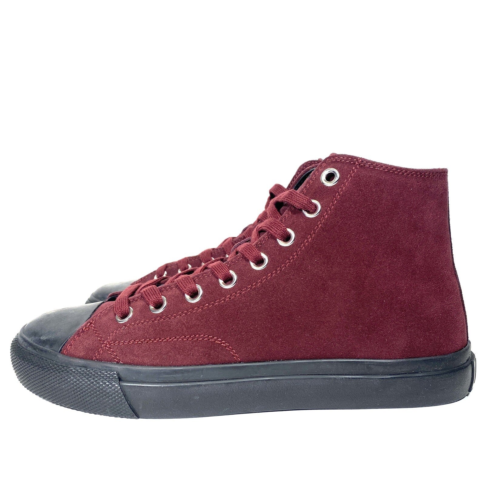 PAUL SMITH Mens Carver Suede Leather High Top Sneakers Bordeaux 7 (MSRP $325)
