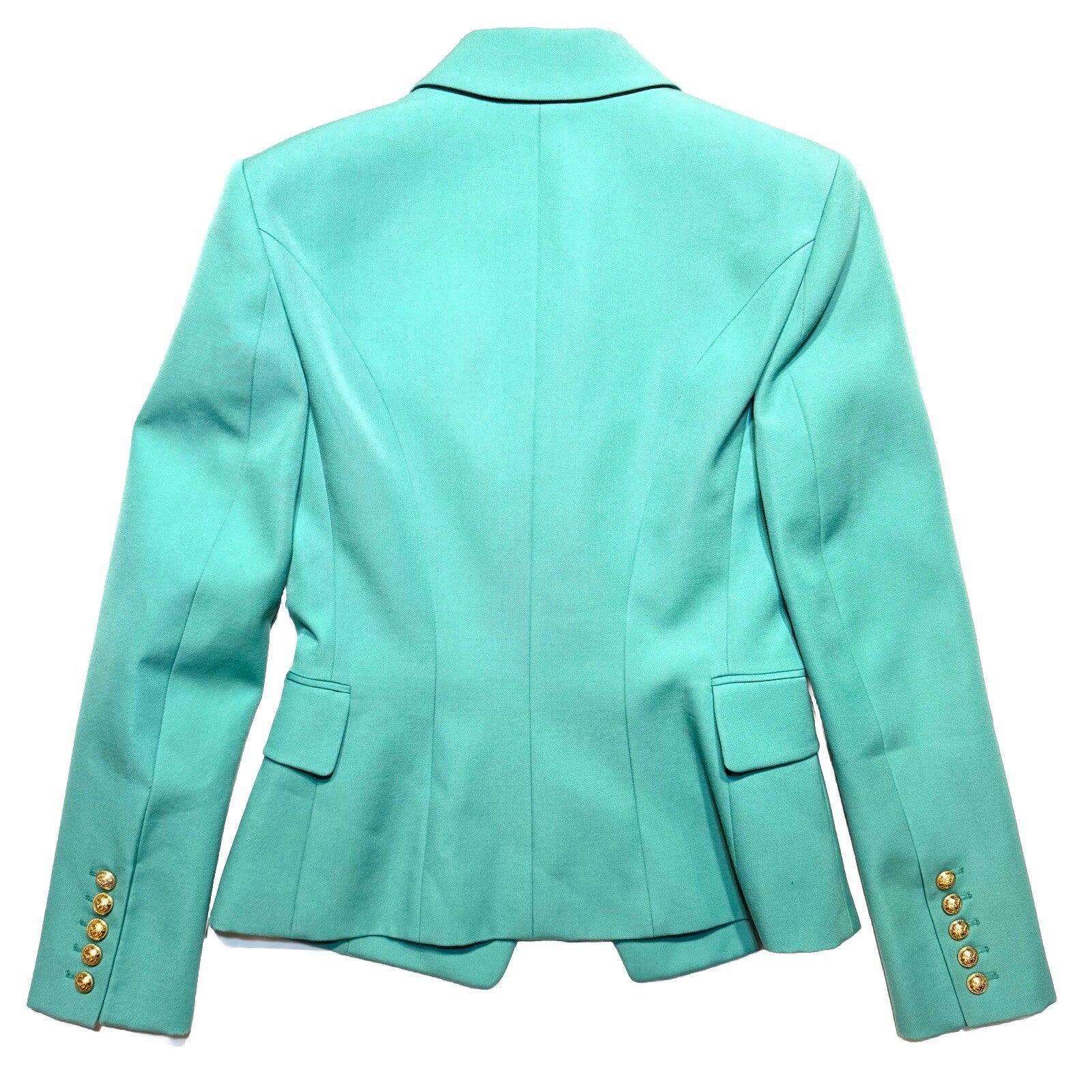 BALMAIN Grain De Poudre Double Breasted Blazer Jacket Blue (MSRP $2,695)