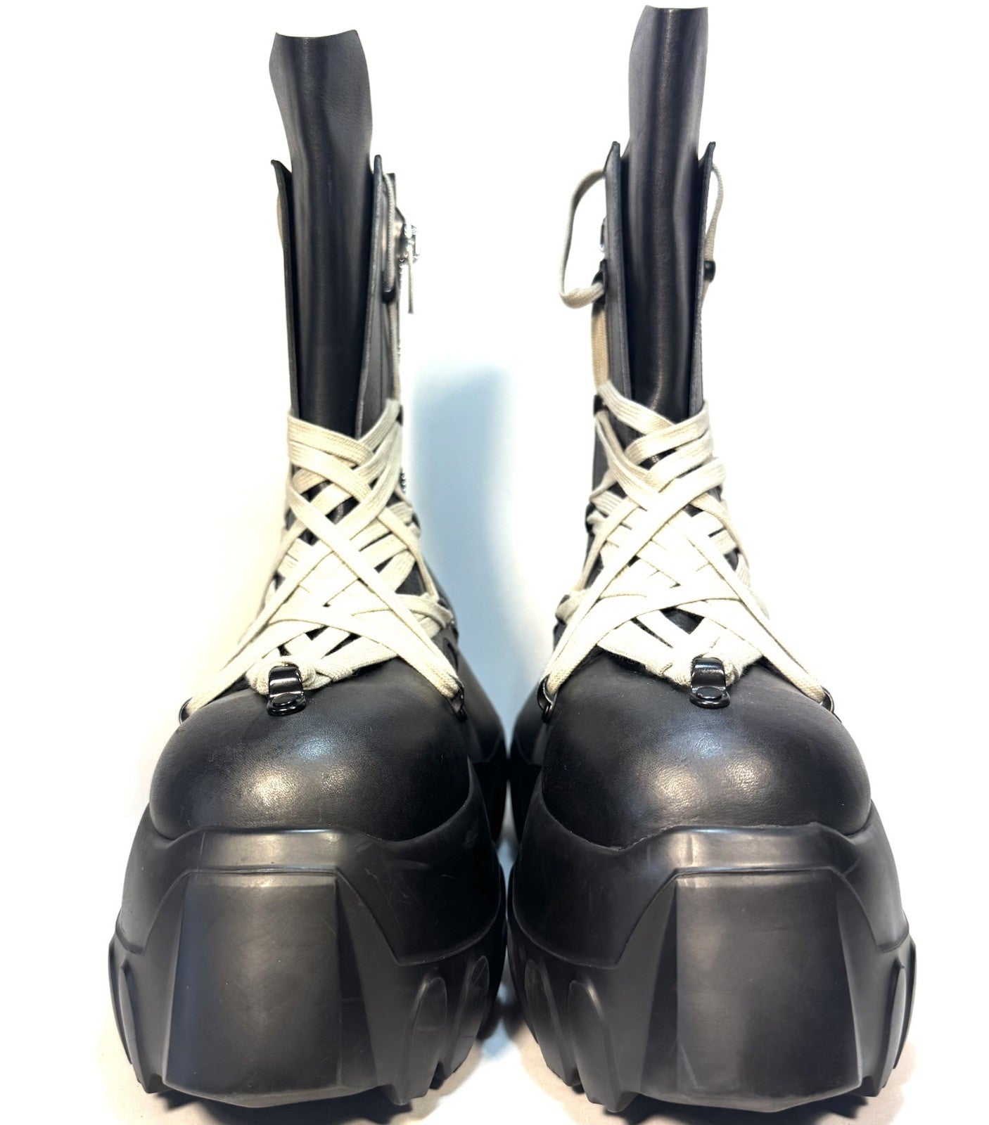 RICK OWENS Mens Megalaced Mega Tractor Stivali Boots Black 41 (MSRP $3,195)