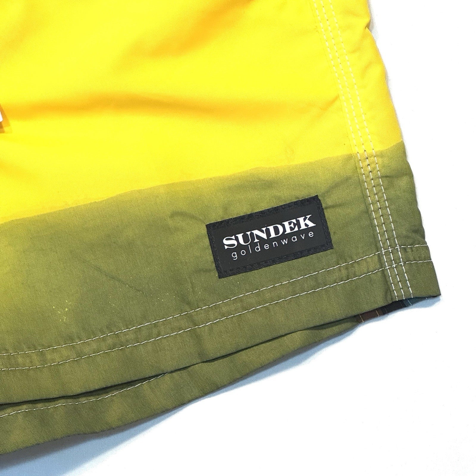 SUNDEK Mens 5in Tie Dye Board Shorts Swim Trunks Carioca Yellow (MSRP $159)