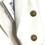 BALMAIN Womens Lamb Leather Double Breasted Blazer Jacket White 36 (MSRP $4,350)