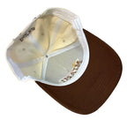 PARKE Womens Miami Logo Embroidered Snapback Trucker Hat Beige