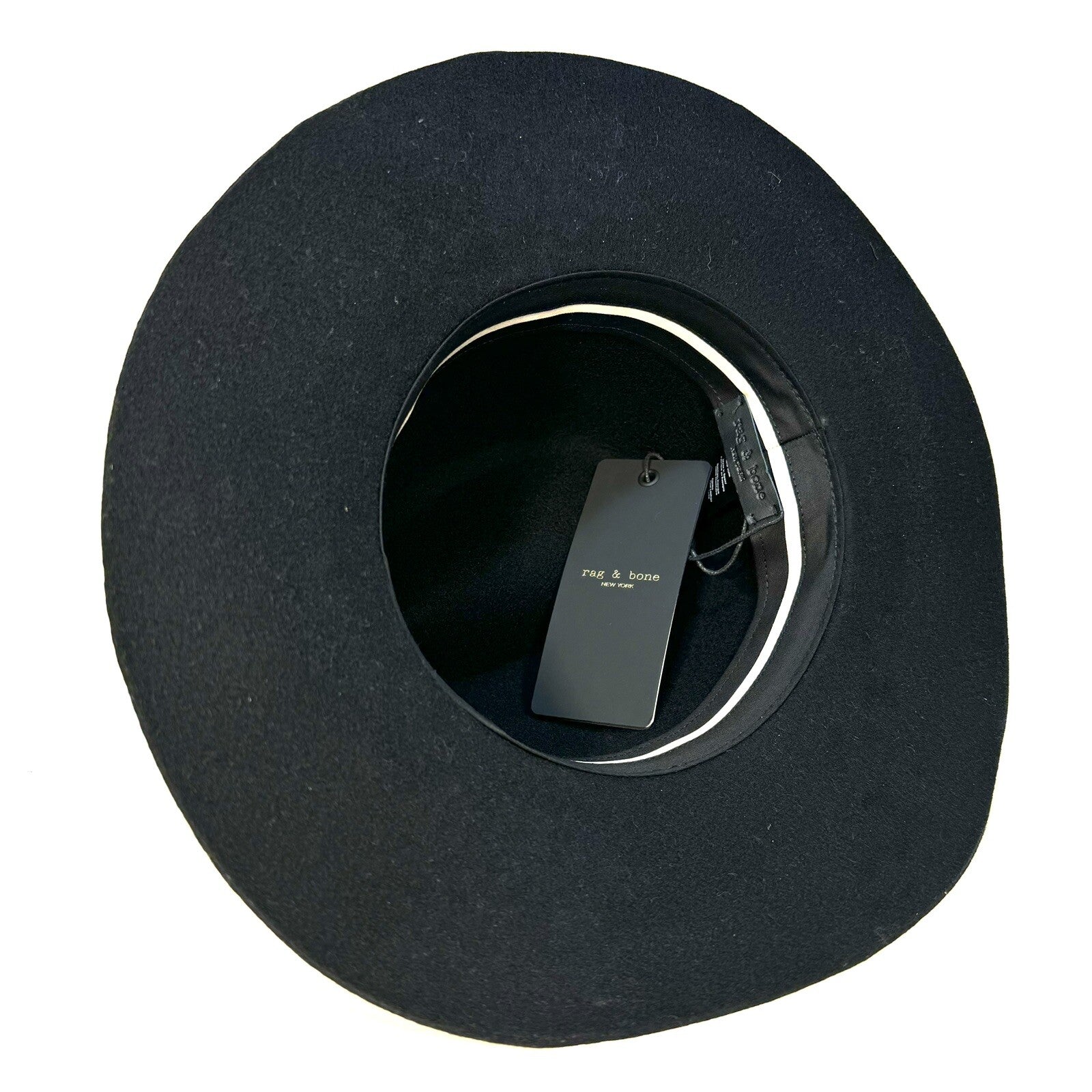 RAG & BONE Womens Wool Felt Floppy Brim Fedora Hat Black (MSRP $250)