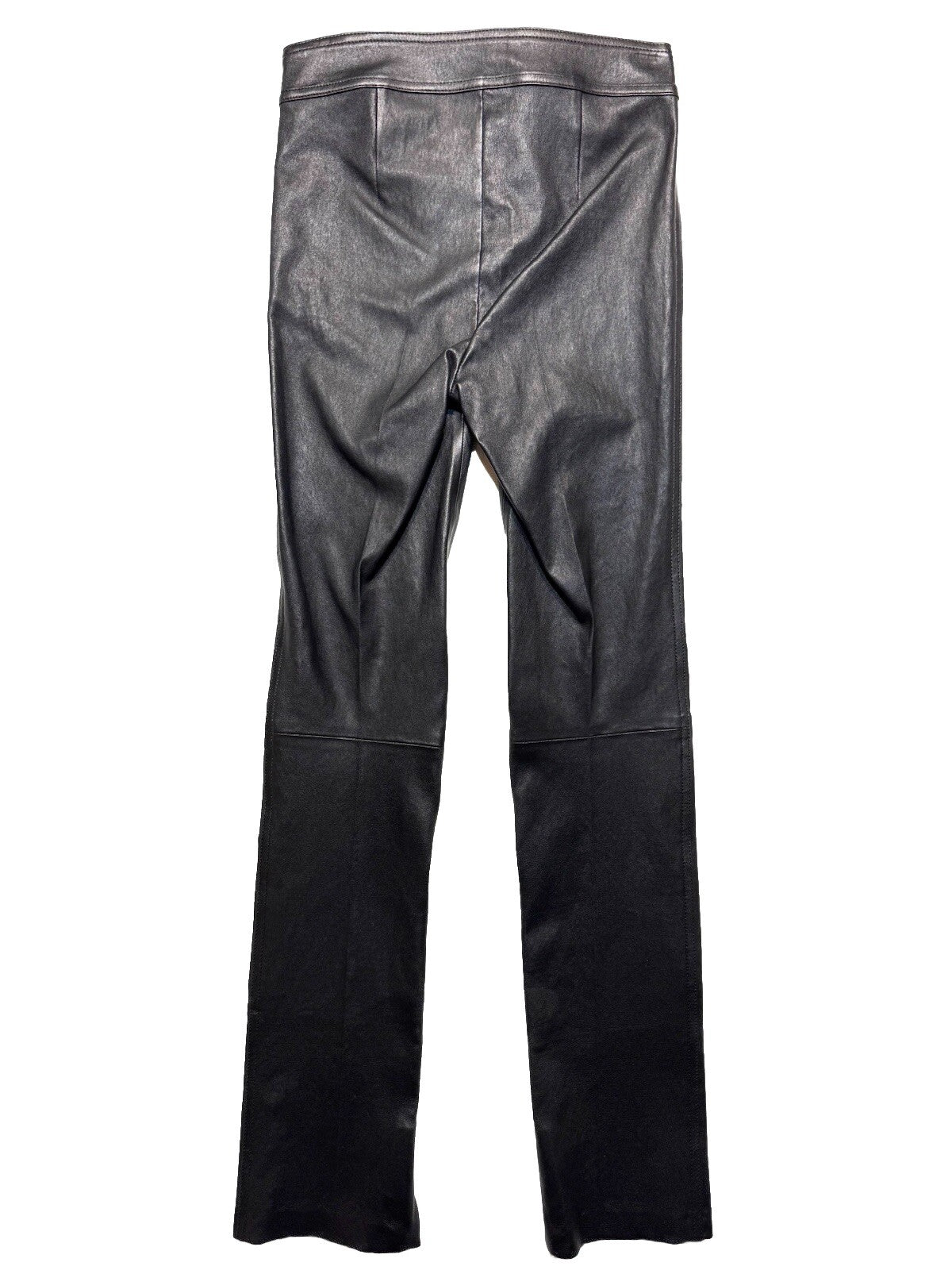 HELMUT LANG Womens Slit Stretch Lamb Leather Trouser Pants Black (MSRP $995)
