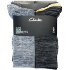 CLARKS Mens Marled Crew Socks Mutli Grey Tan 6 Pairs (MSRP $25)
