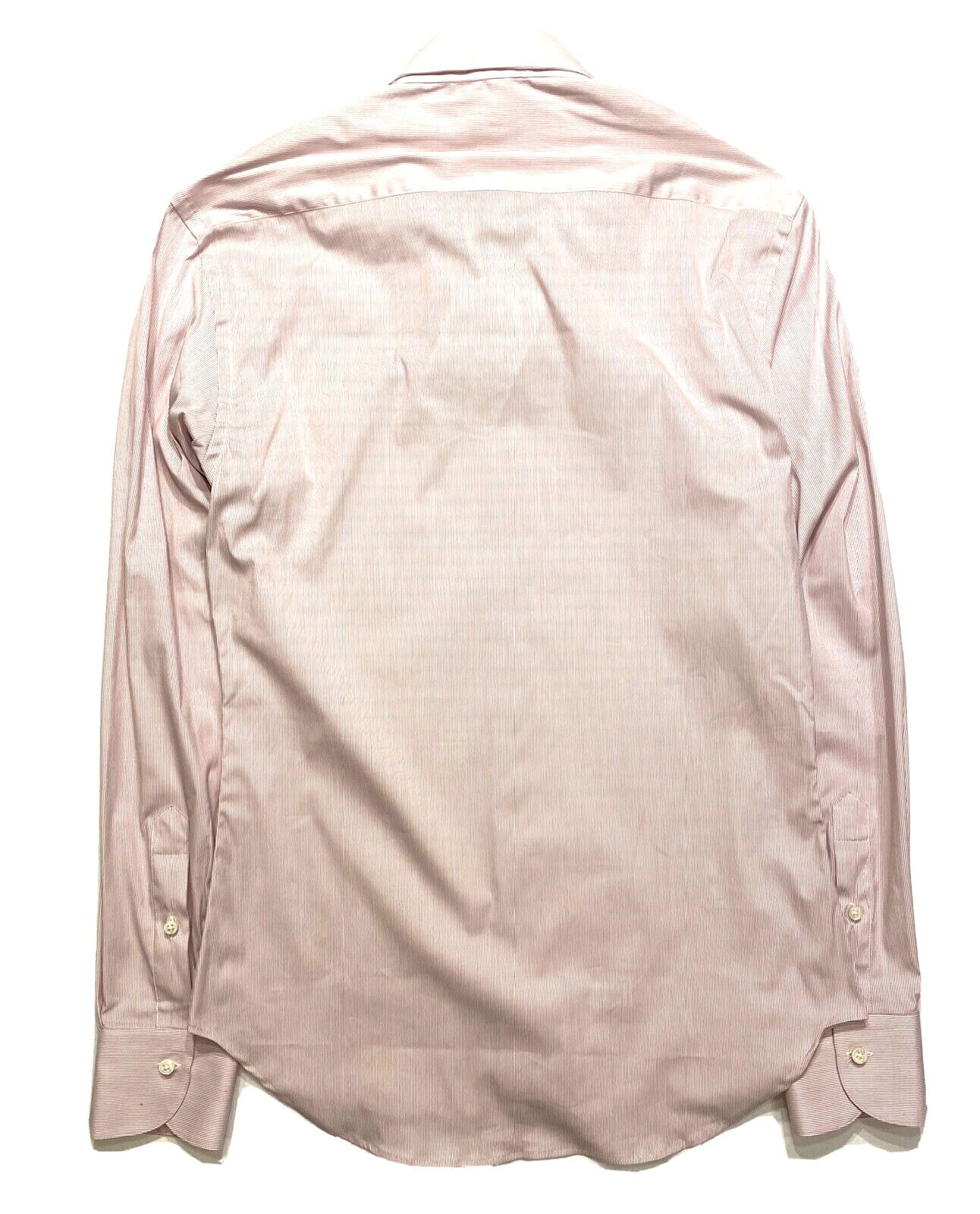 LA PERLA Mens Pinstripe Spread Collar Button Dress Shirt Pink (MSRP $450)