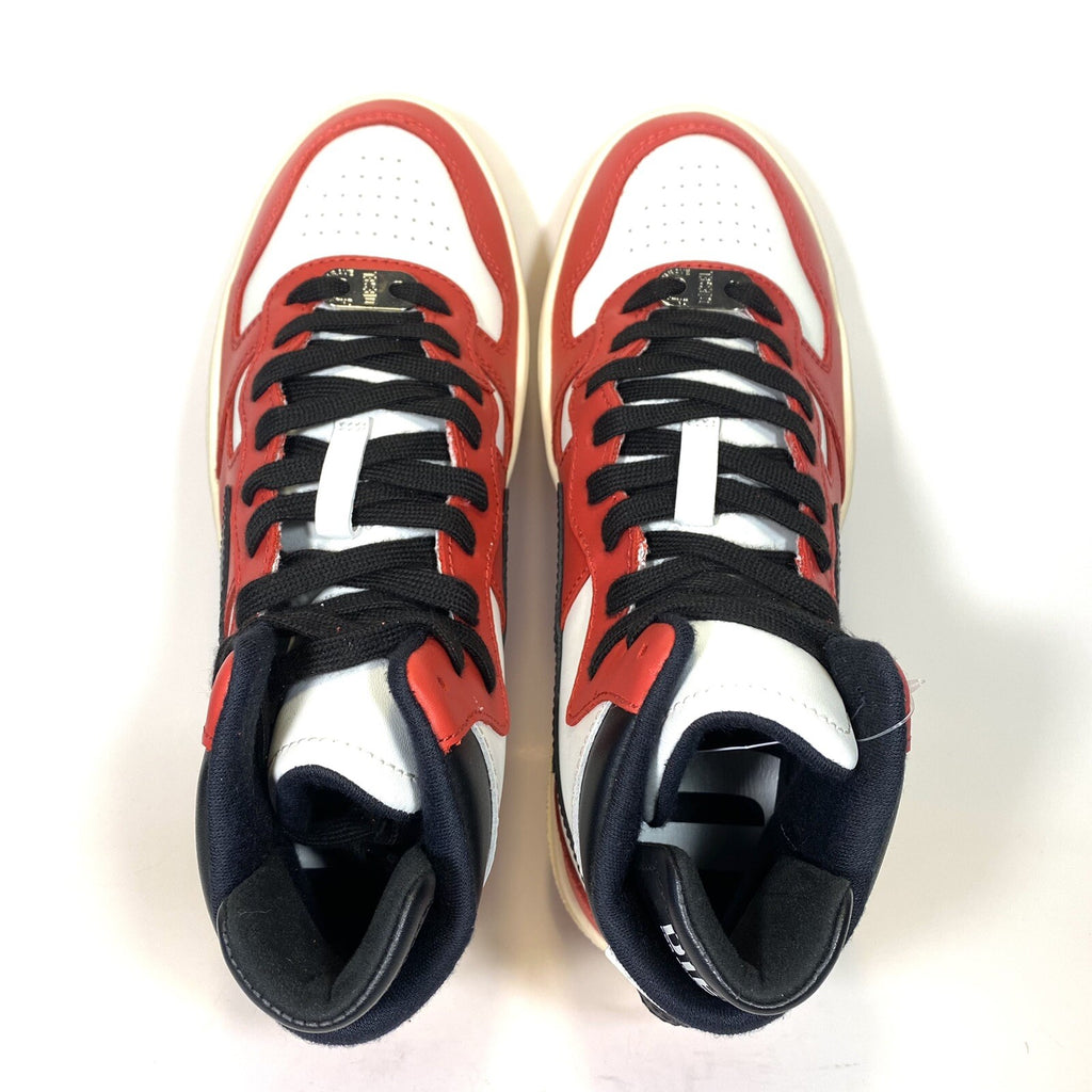DIESEL Mens Ukiyo Mid Top Leather Sneakers Mars Red (MSRP $250)