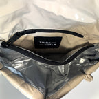 THINK ROYLN Bar Quilted Shoulder Crossbody Bag Patent Blonde Taupe (MSRP $168)