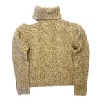 VERONICA BEARD Selleck Open Shoulder Mock Neck Sweater Gold Beige XS (MSRP $428)