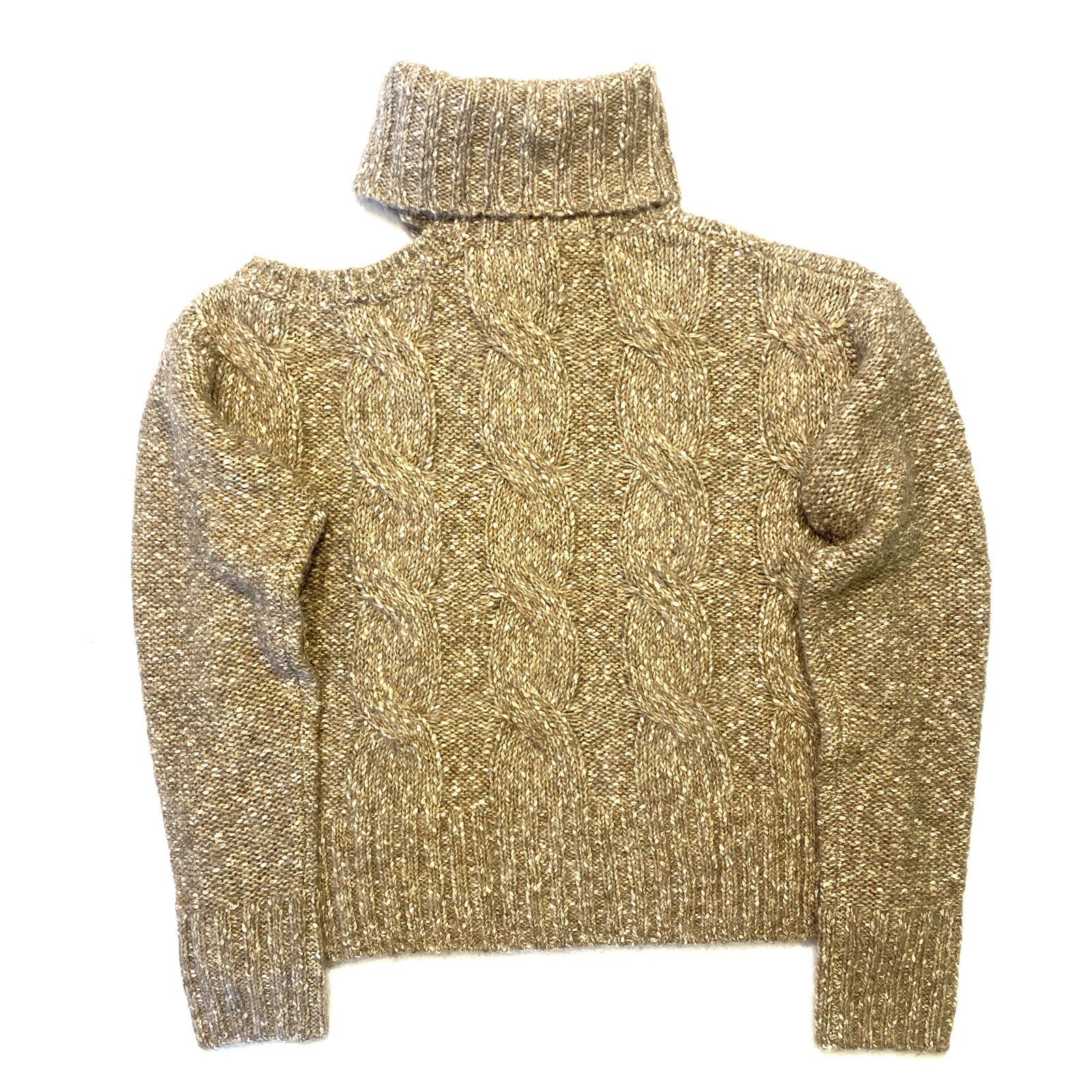 VERONICA BEARD Selleck Open Shoulder Mock Neck Sweater Gold Beige XS (MSRP $428)