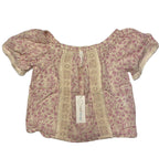 COOL CHANGE Womens Floral Paisley Off Shoulder Rayon Cropped Top Purple S