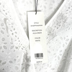 VERONICA BEARD Julia Belted Eyelet Puff Long Sleeve Dress White (MSRP $598)