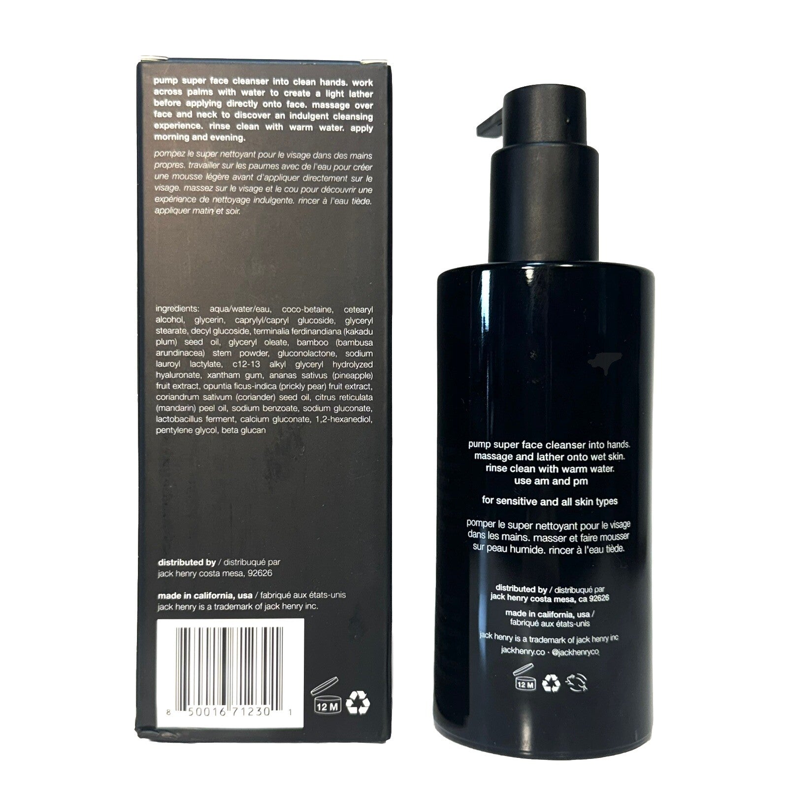JACK HENRY Super Face Exfoliating Cleanser Wash 6.6 fl oz (MSRP $48)