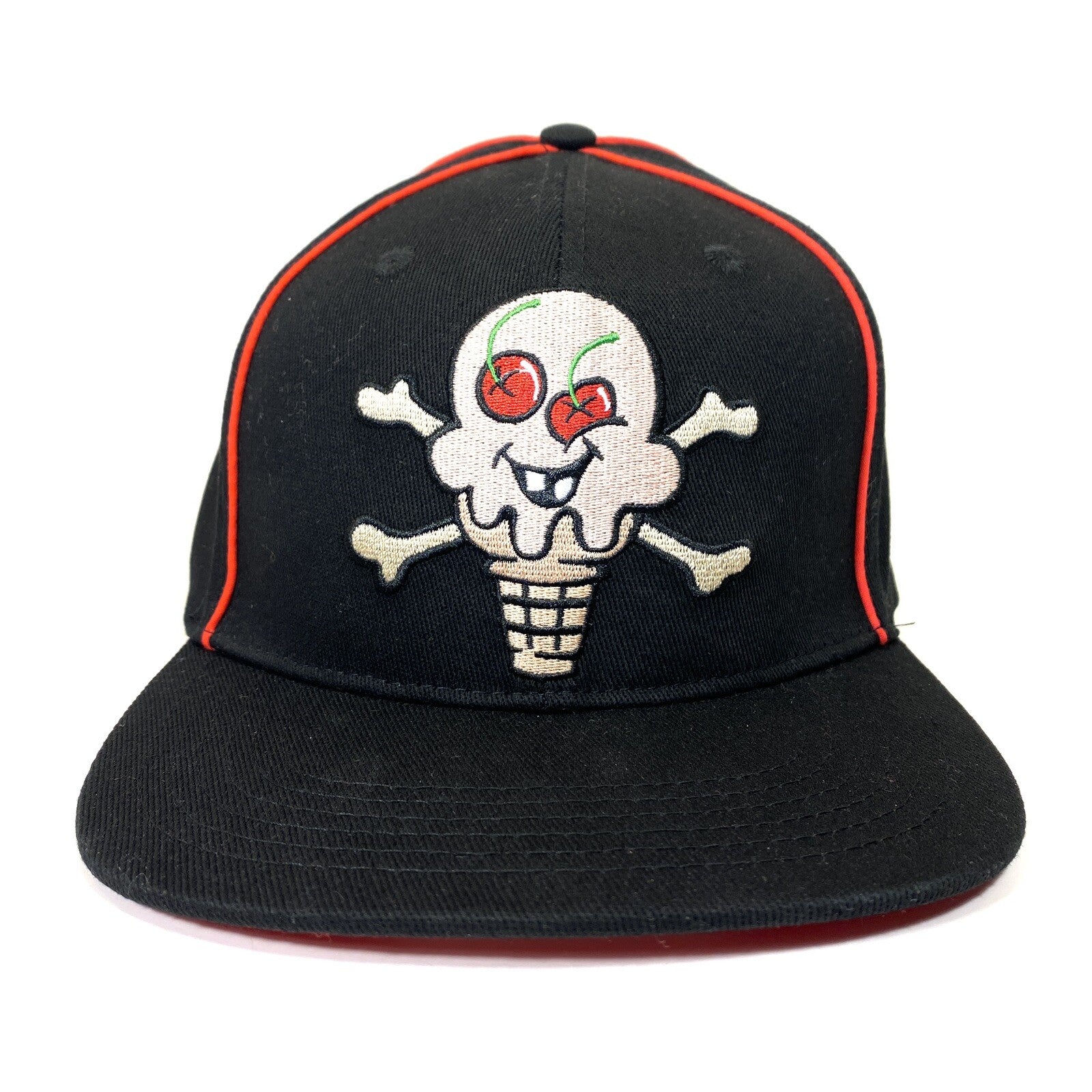 ICE CREAM Billionaire Boys Club Cones Bones Logo 6 Panel Flat Cap Hat Black