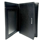 BALLY Womens Lalees Clavo Jocker Woven Embossed Leather Card Case Wallet Black