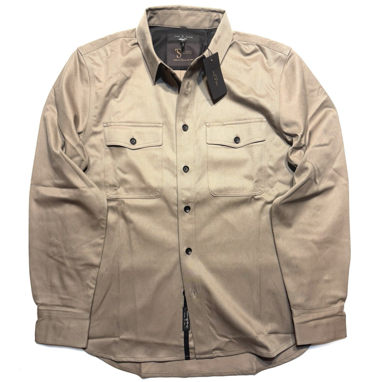 RAG & BONE Mens Tessuti di Sondrio Wool Jack Shirt Jacket Brown (MSRP $598)