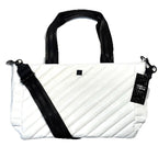 THINK ROYLN Biba Diagonal Quilted Tote Bag Patent White (MSRP $178)