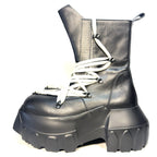 RICK OWENS Mens Megalaced Mega Tractor Stivali Boots Black 41 (MSRP $3,195)