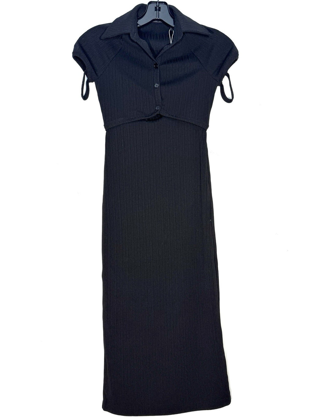HELMUT LANG Womens Cardigan Short Sleeve Dress Black XXS (MSRP $295)