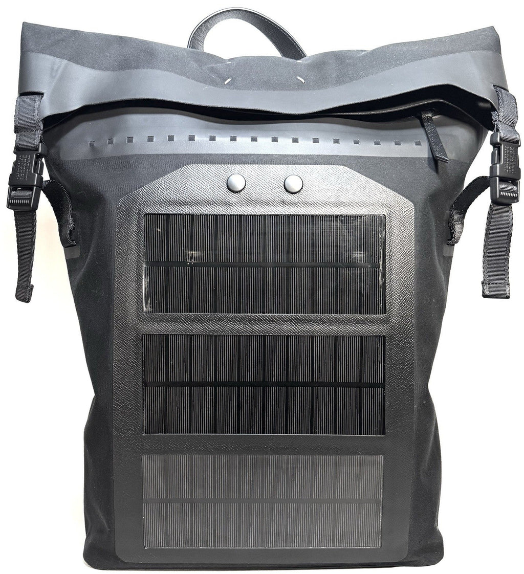 MAISON MARGIELA Mackintosh Solar Panel Roll Top Backpack Black (MSRP $1,760)