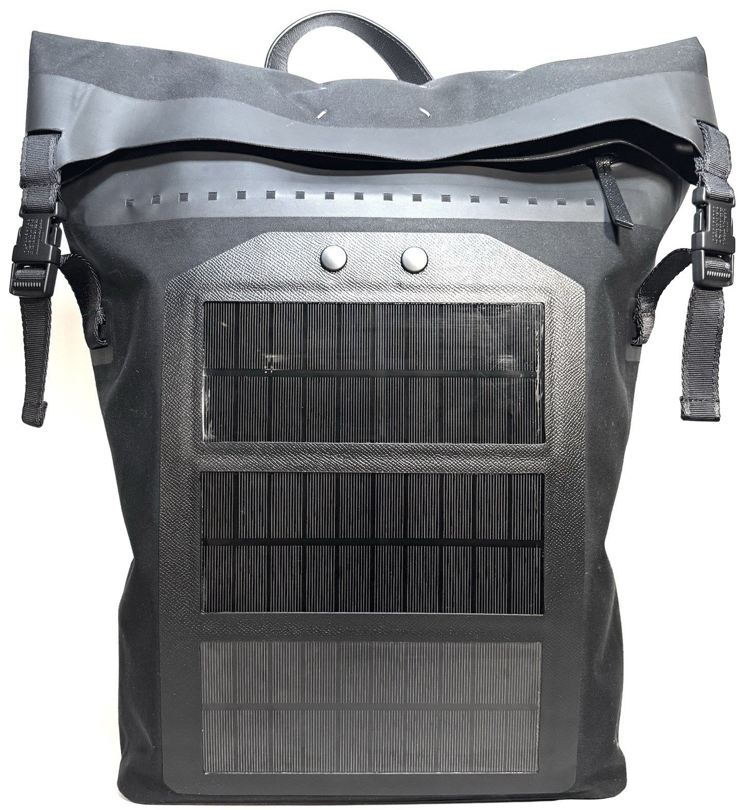 MAISON MARGIELA Mackintosh Solar Panel Roll Top Backpack Black (MSRP $1,760)
