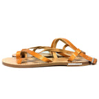 ISABEL MARANT Womens Jedri Leather Flat Sandals Natural Brown Tan 37 (MSRP $235)