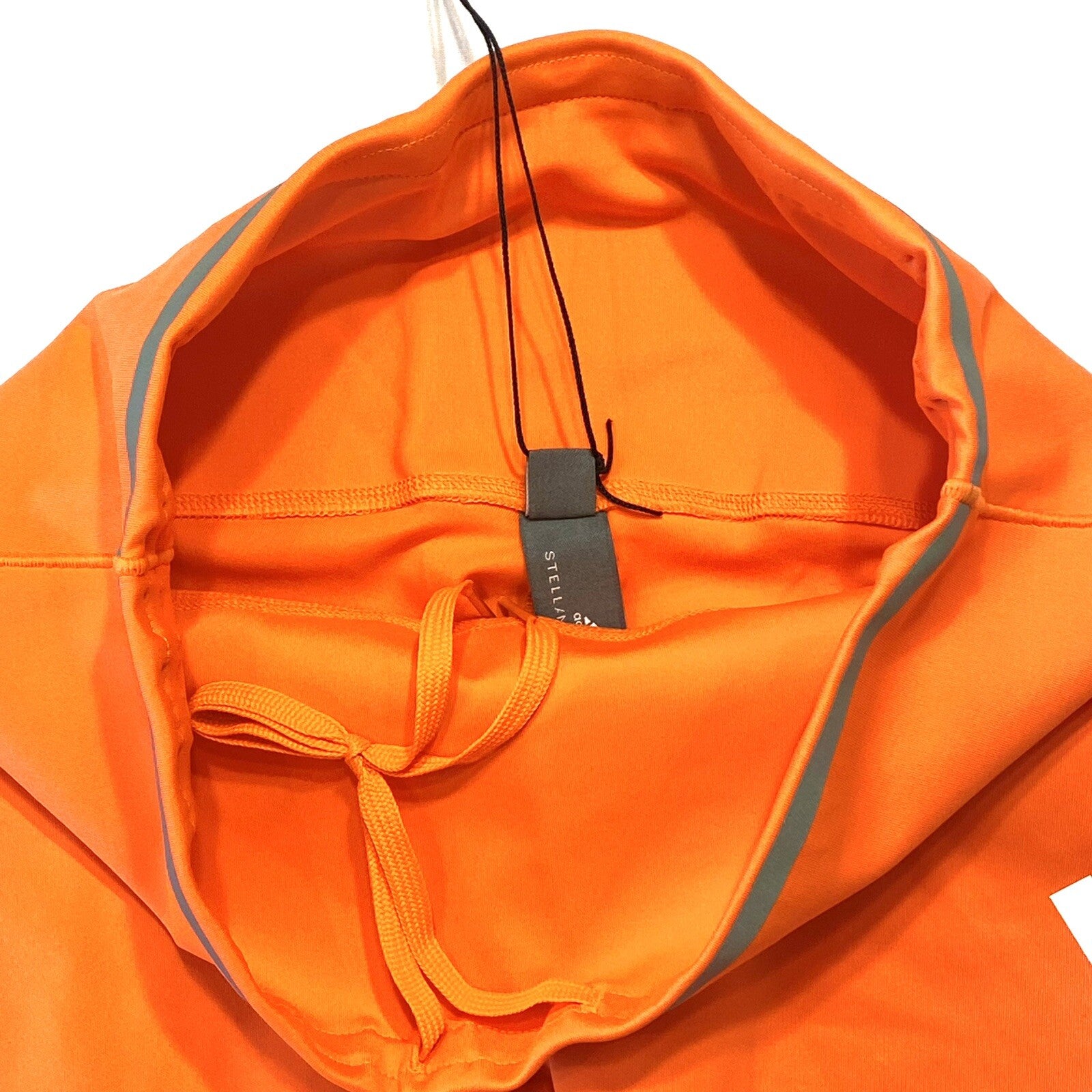 ADIDAS STELLA MCCARTNEY Womens TPA Striped Bike Shorts Orange 2XS (MSRP $110)