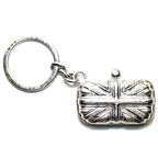 ALEXANDER MCQUEEN Brass Mini Union Jack Clutch Keychain Silver (MSRP $295)