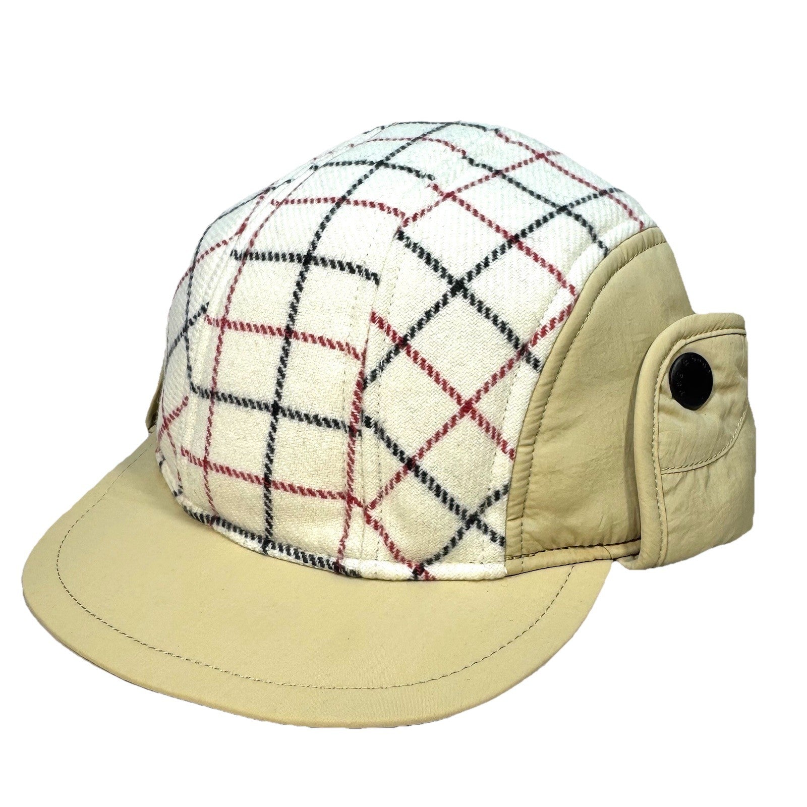 RAG & BONE Womens Puffer Pilot Plaid Wool Winter Flap Cap Hat S/M (MSRP $165)