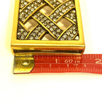 OSCAR DE LA RENTA Womens Jeweled Basket Weave Belt Buckle Gold 1.5in