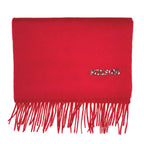 MISSONI Mens Womens Wool Fringe Scarf Neutral Logo Black Gray Red
