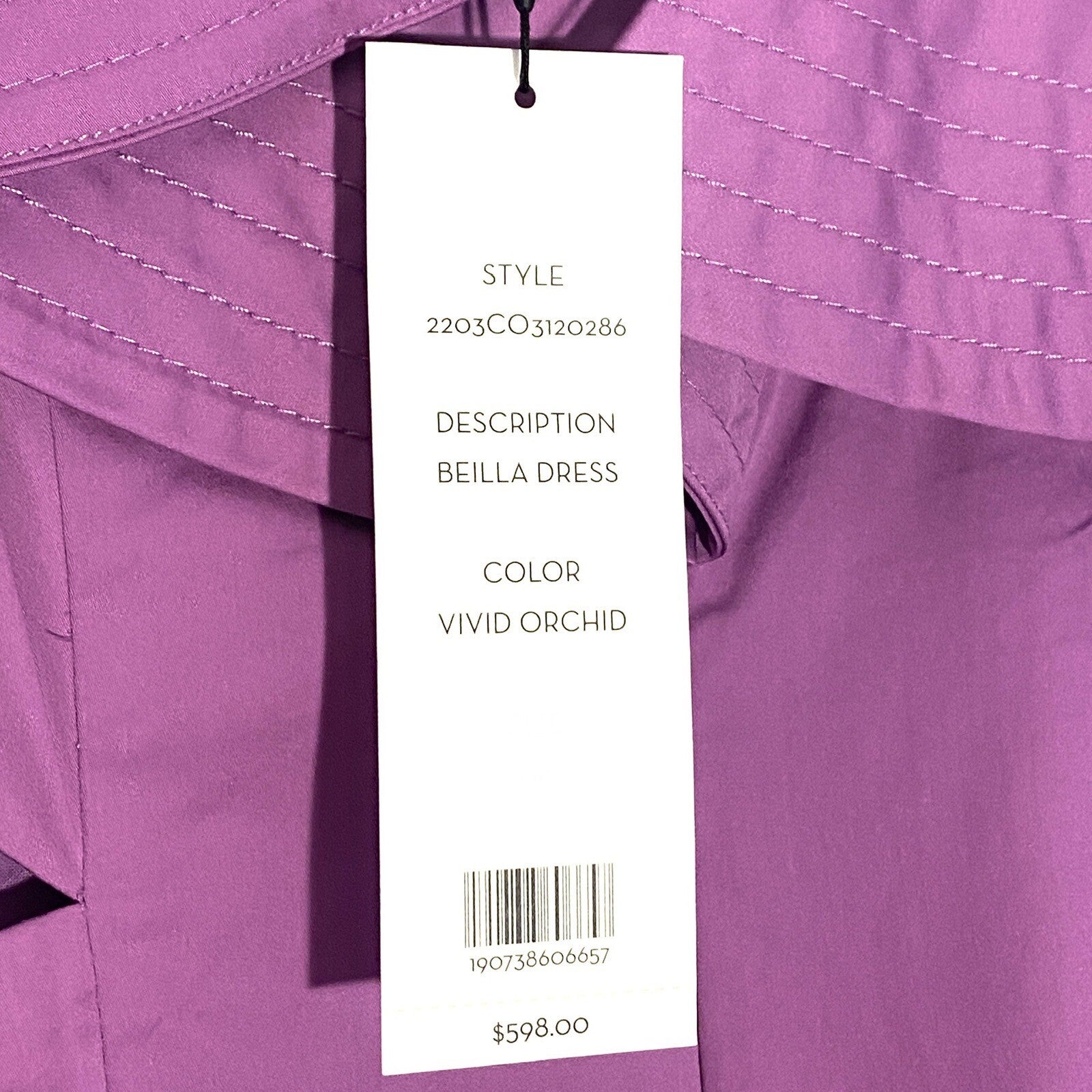 VERONICA BEARD Beilla Ruffled Sleeve Midi Dress Vivid Orchid Purple (MSRP $598)
