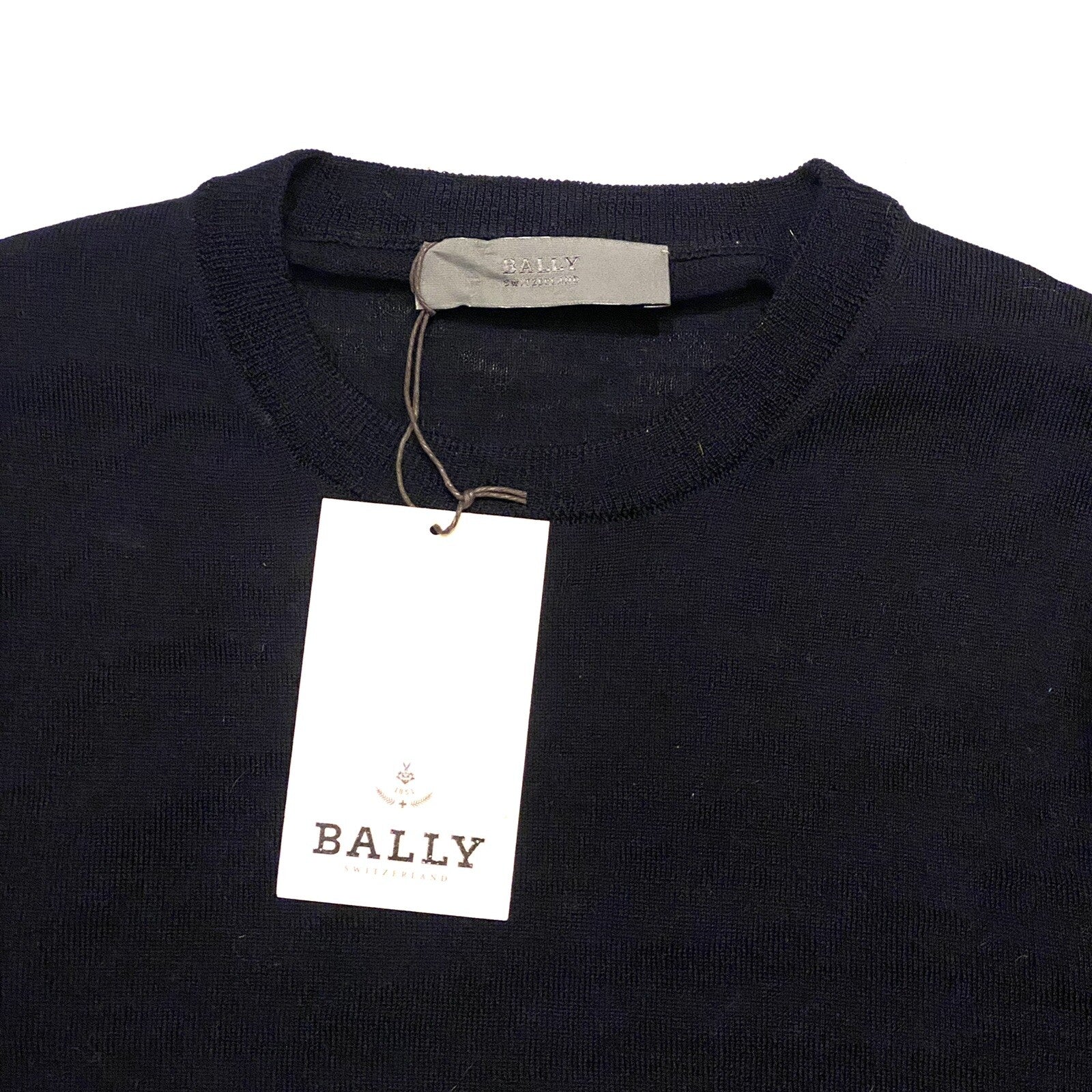BALLY Womens Wool Crew Neck Knit Sweater Navy Blue (MSRP $395)