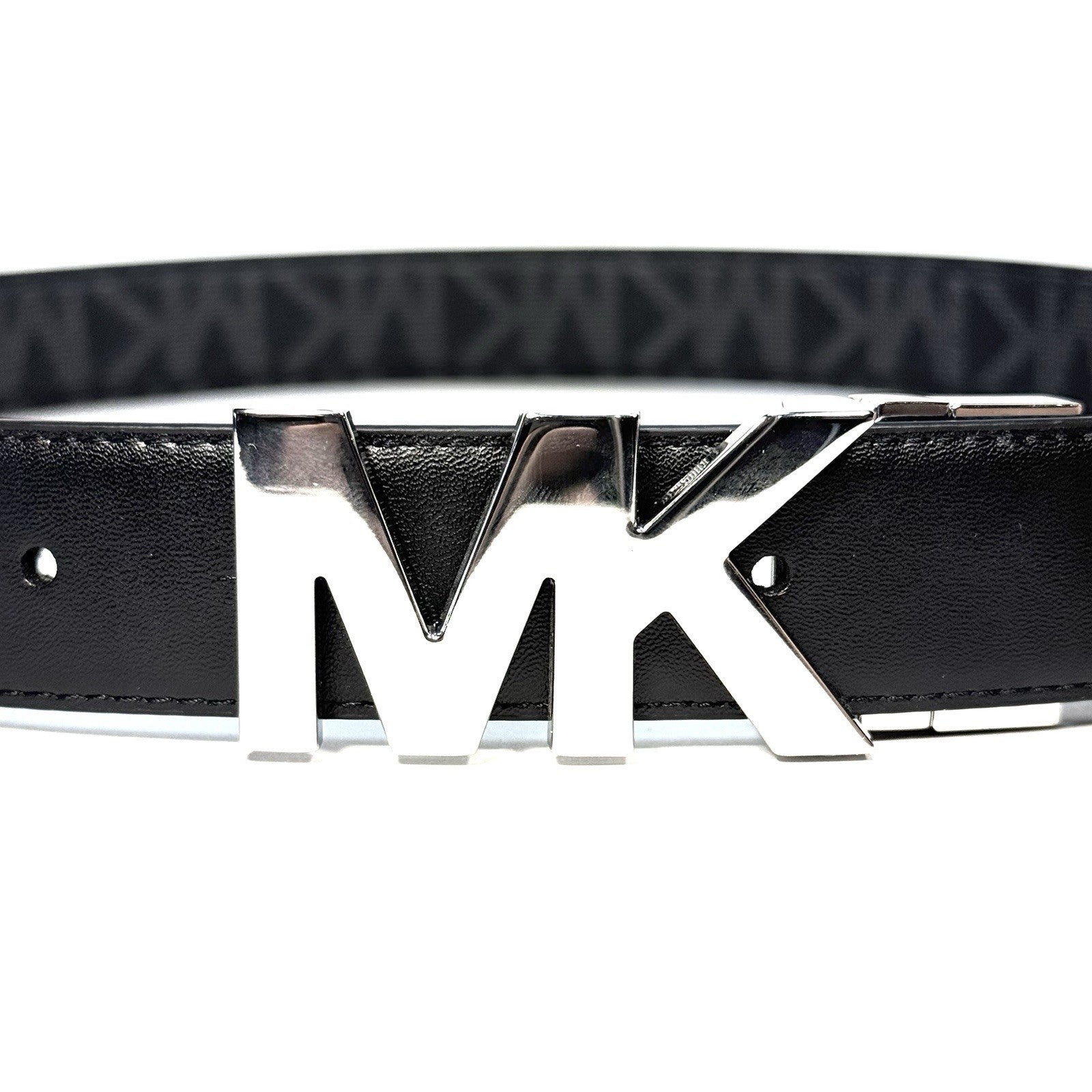 MICHAEL KORS Mens 31mm Reversible MK Logo Buckle Belt Black (MSRP $98)