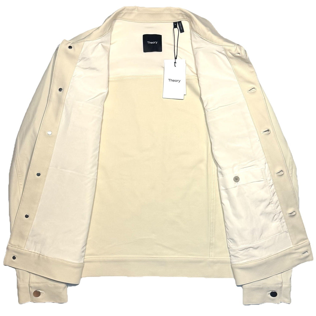 THEORY Mens River Neoteric Twill Button Front Jacket Ivory White XL (MSRP $325)
