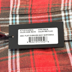 R13 Womens Plaid Oversized Boxy Button Front Flannel Shirtdress Red (MSRP $450)