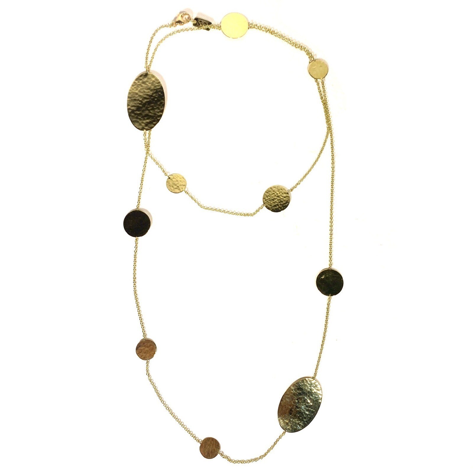 IPPOLITA 18k Gold Classico Hammered Crinkle Ovals Necklace 36in (MSRP $4,195)
