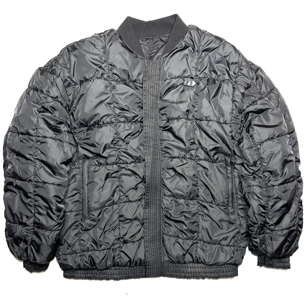 DIESEL Mens Reversible Nylon Zip Bomber Jacket Coat Black (MSRP $495)