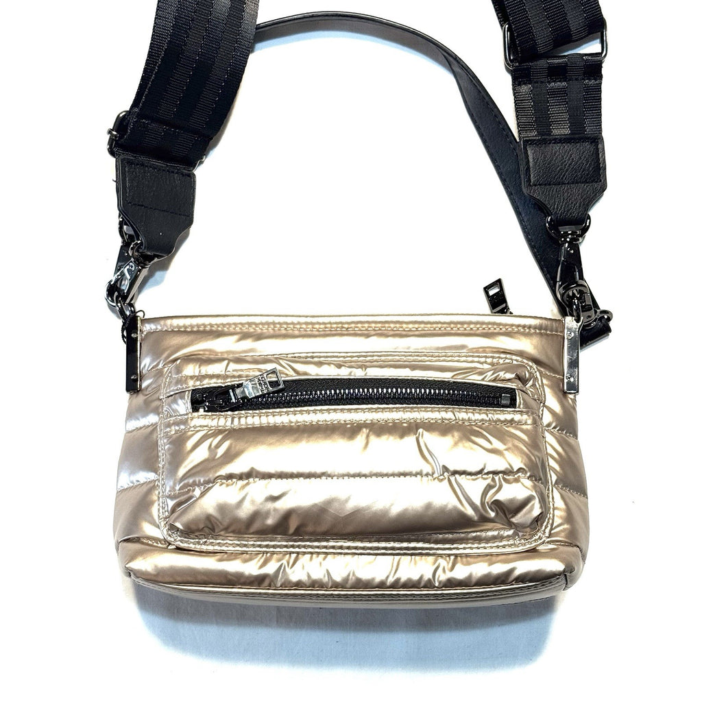 THINK ROYLN Double Trouble Crossbody Shoulder Bag Pearl Cashmere Gold -MSRP $188