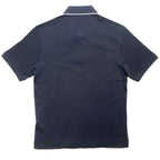 Z ZEGNA Mens Short Sleeve Pique Cotton Logo Polo Shirt Navy Blue (MSRP $225)