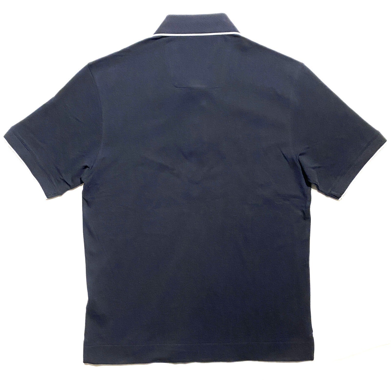 Z ZEGNA Mens Short Sleeve Pique Cotton Logo Polo Shirt Navy Blue (MSRP $225)