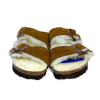 BIRKENSTOCK Womens Arizona Shearling Fur Sandals Narrow Mink Brown (MSRP $150)
