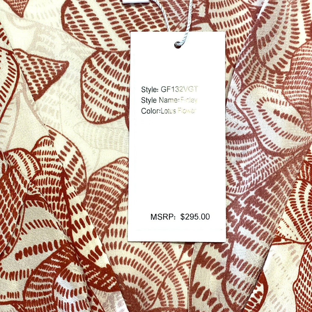 GILNER FARRAR Finley Lotus Flower Print Short Mini Dress Red (MSRP $295)
