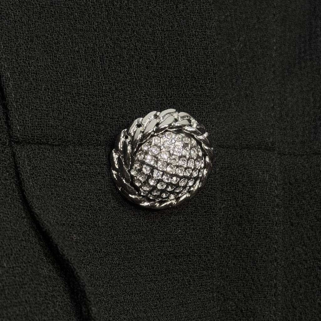 BALMAIN Womens Pleated Wool Crepe Faux Fur Trim Jacket Black 36 (MSRP $5,400)